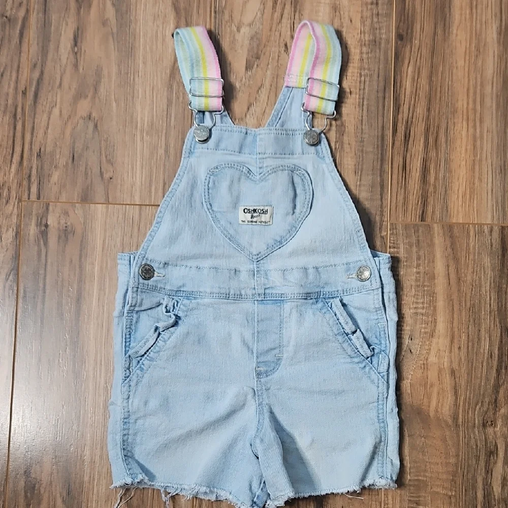 OshKosh B'gosh Light Blue Overalls with Rainbow Straps